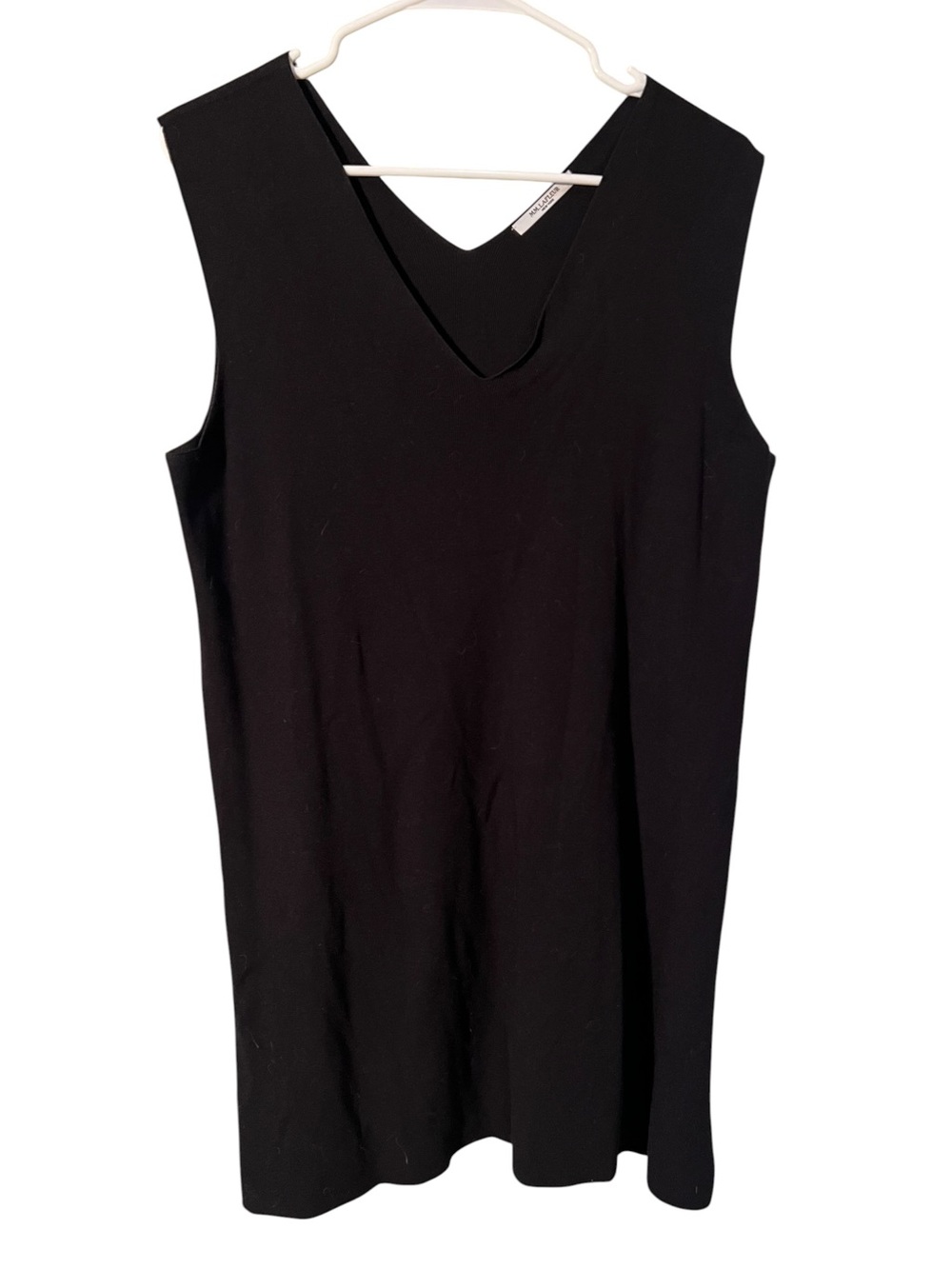 M.M. LAFLEUR Womens Plus Size +1 1X Tunic Top Sleeveless V-Neck Slit Sides Black